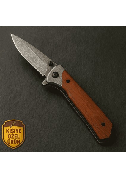 Browning Gül Ağacı Saplı Damascus Model Isme Özel 9CR18MOV Kalite Paslanmaz Çelik Avcı Kamp Bıçağı modelleri