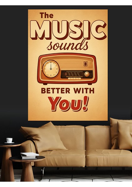 Müzik Sesi Vintage Radyo Dekoratif Kanvas - Mdf Ahşap Tablo modelleri