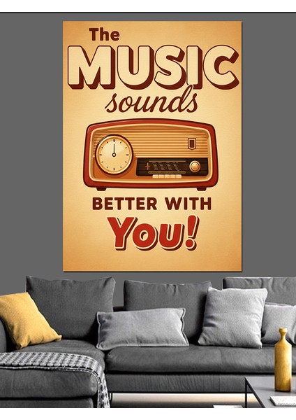 Müzik Sesi Vintage Radyo Dekoratif Kanvas - Mdf Ahşap Tablo indirimleri