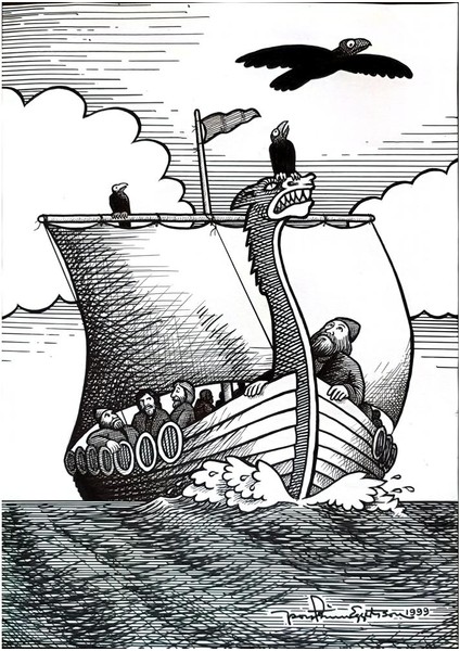 Thorsteinn Eggertsson 43X30CM Orijinal Karikatür Tablo modelleri