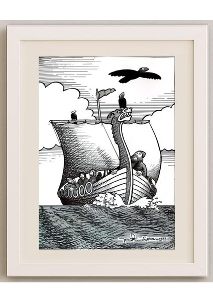 Thorsteinn Eggertsson 43X30CM Orijinal Karikatür Tablo fırsatları