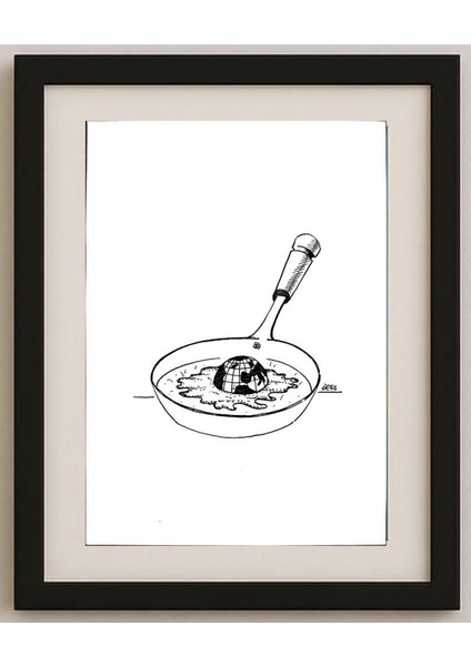 Winfried Besslich 29X21CM Orijinal Karikatür Tablo