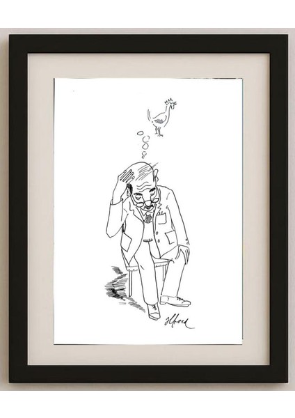 Richard Francis Vosters 29X21CM Orijinal Karikatür Tablo