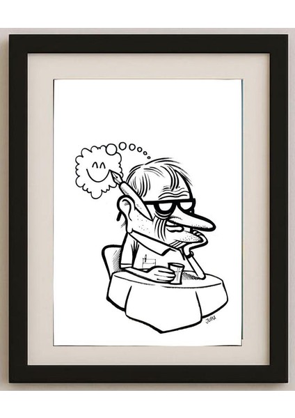 Francisco Juska Filho 29X21CM Orijinal Karikatür Tablo