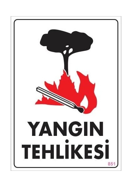 Yangın Tehlikesi Uyarı Levhası 25X35 KOD:851