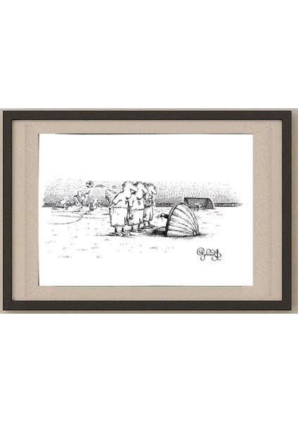 Arkadi Saltykov 29X21CM Orijinal Karikatür Tablo