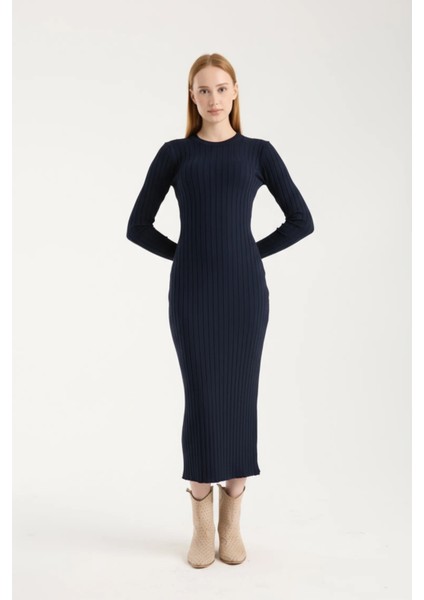 Vücuda Oturan Uzun Kollu Ribana Triko Elbise fiyatları