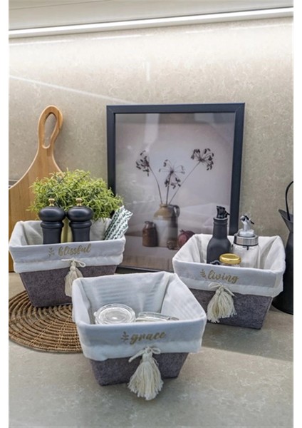 Çok Amaçlı Saklama Organizer Kutu Kare Keçe Sepet (Maxi) - 03426 modelleri