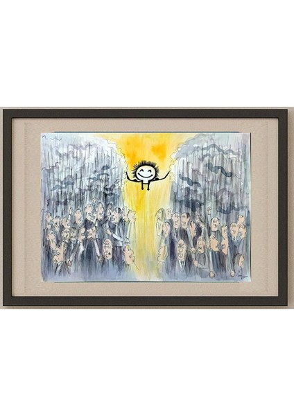 Bossens Philippe 35X25CM Orijinal Karikatür Tablo