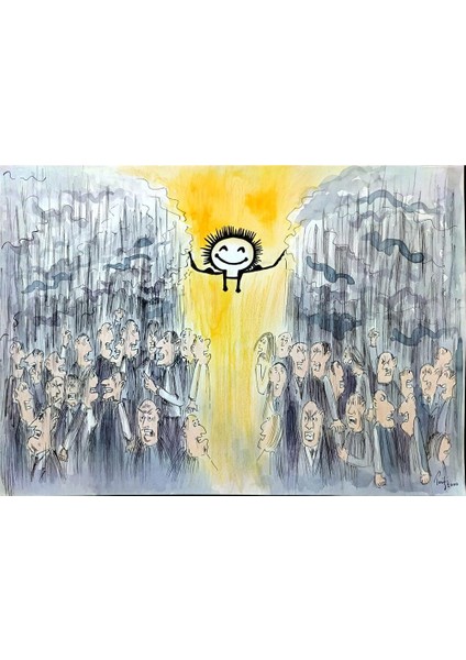 Bossens Philippe 35X25CM Orijinal Karikatür Tablo modelleri