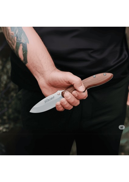 Ceviz Ağacı Saplı Kilit Mekanizmalı Isme Özel Yazılı Dövme Çelik Avcı ve Kamp Bıçağı - F110 fırsatları