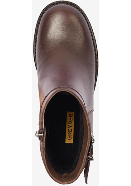 Kadın Kahverengi Hakiki Deri Topuklu Bot 4K2TB59154