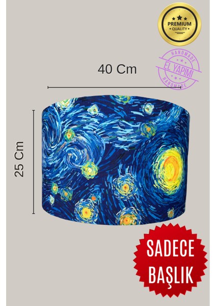 Yıldızlı Gece Metal Kasnaklı Lambader Başlığı