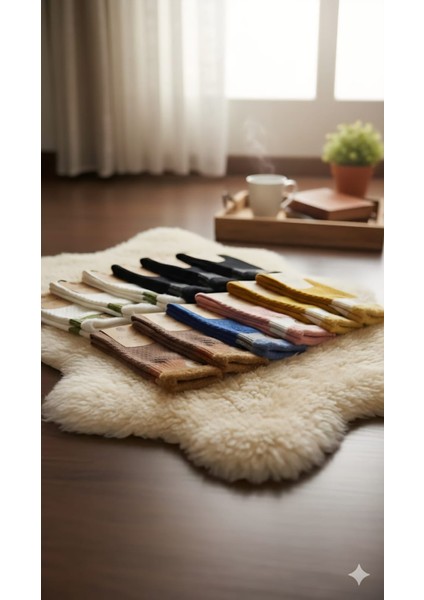 Bambu - Pamuk Kadın Soket Çorabı; Dikişsiz; Kışlık ; 36-40 Numara; Asorti 12'li Kutu