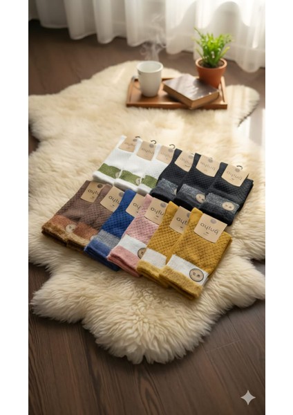 Bambu - Pamuk Kadın Soket Çorabı; Dikişsiz; Kışlık ; 36-40 Numara; Asorti 12'li Kutu fiyatları