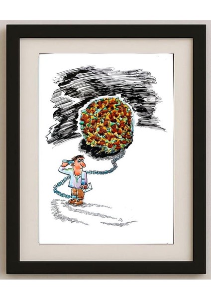 Mikael Botscharov 29X21CM Orijinal Karikatür Tablo