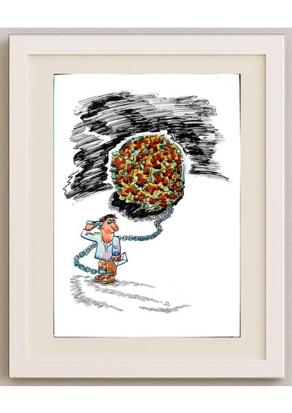 Mikael Botscharov 29X21CM Orijinal Karikatür Tablo fırsatları