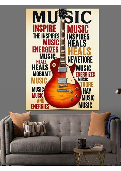 Müzik Rock Gitar Posteri Dekoratif Kanvas - Mdf Ahşap Tablo fiyatları