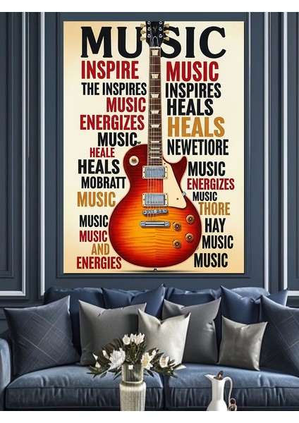 Müzik Rock Gitar Posteri Dekoratif Kanvas - Mdf Ahşap Tablo fırsatları