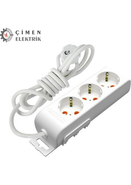 3 Metre 3 Lü Çocuk Korumalı Grup Priz