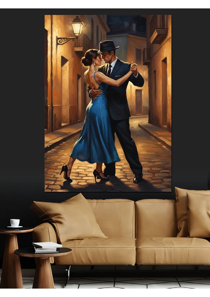 Tutkulu Dans Eden Insan Silüetleri Dekoratif Kanvas - Mdf Ahşap Tablo fiyatları