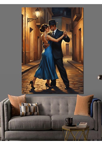 Tutkulu Dans Eden Insan Silüetleri Dekoratif Kanvas - Mdf Ahşap Tablo modelleri