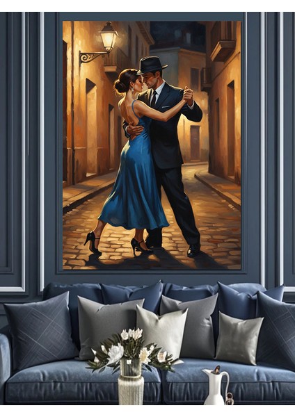 Tutkulu Dans Eden Insan Silüetleri Dekoratif Kanvas - Mdf Ahşap Tablo indirimleri