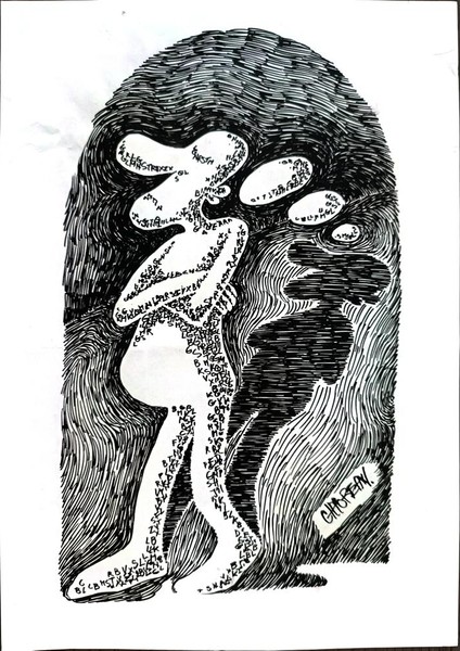 Chiorean Cornel Marin 29X21CM Orijinal Karikatür Tablo modelleri