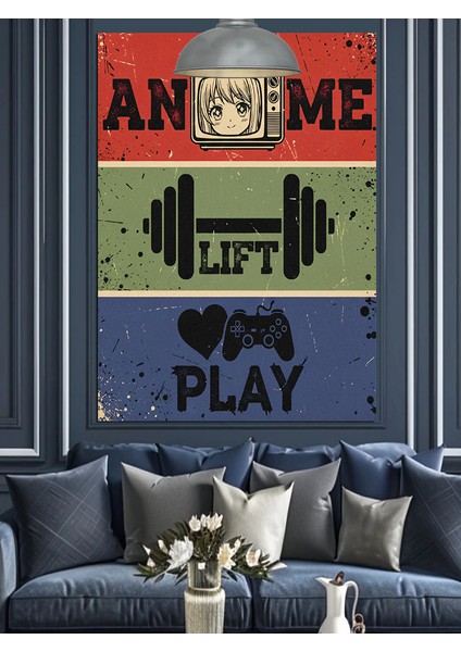 Spor Motivasyonel Poster Metin Dekoratif Kanvas - Mdf Ahşap Tablo