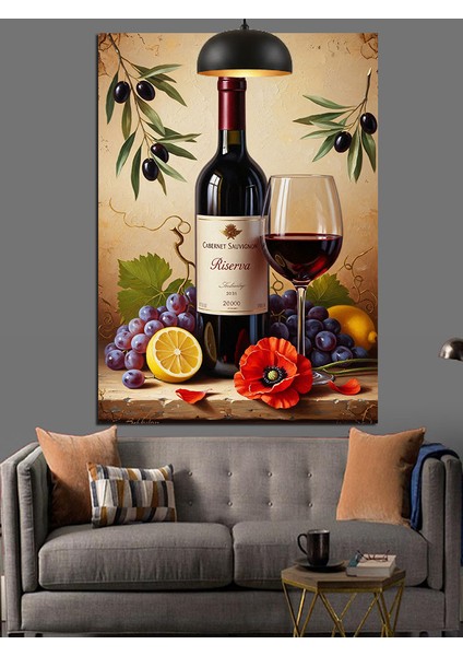 Kırmızı Şarap Meyve Üzüm Dekoratif Kanvas - Mdf Ahşap Tablo modelleri