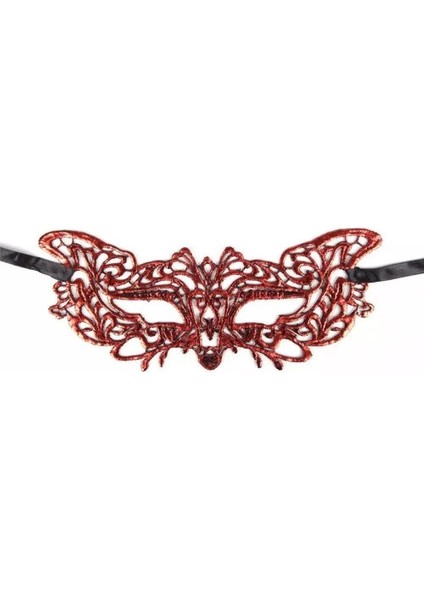 Kırmızı Dantel Masquerade Maskesi 9 No fiyatları