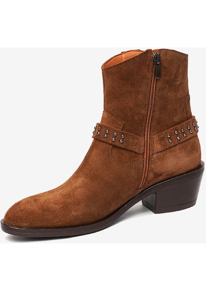 Kadın Sigaro Süet Hakiki Deri Topuklu Bot 4K2TB59179