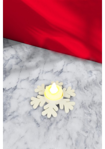 Yılbaşı Pilli Mum Işıklı Snow Kar Tanesi Mumluk Yılbaşı Dekoru ve Hediyelikler fiyatları