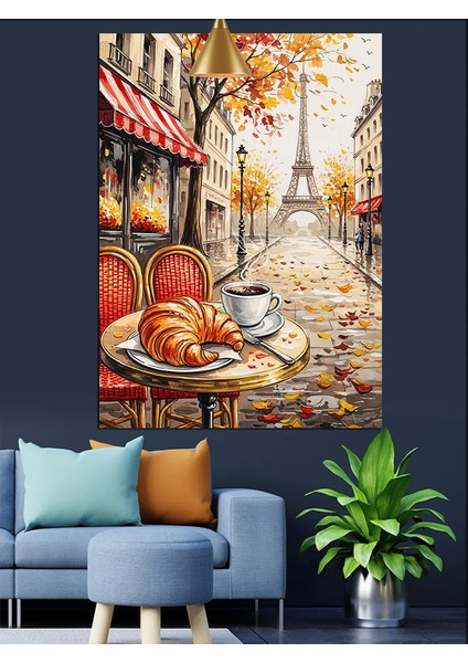 Paris Sokakları Sonbahar Manzarası Dekoratif Kanvas - Mdf Ahşap Tablo fiyatları