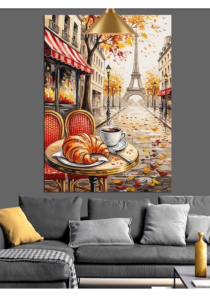 Paris Sokakları Sonbahar Manzarası Dekoratif Kanvas - Mdf Ahşap Tablo fırsatları