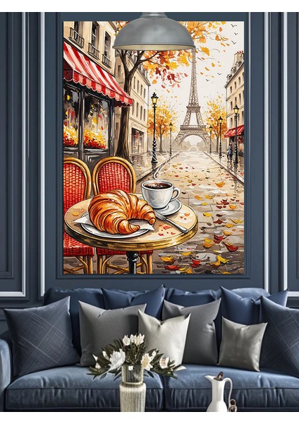 Paris Sokakları Sonbahar Manzarası Dekoratif Kanvas - Mdf Ahşap Tablo indirimleri