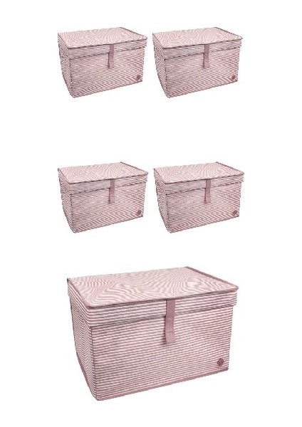 Düzenleyici Kutu Organizer Cırtlı Saklama Hurç Maxi Boy 30CM x 40CM x 50CM (5 Adet)