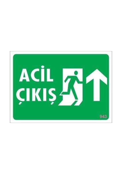Acil Çıkış Uyarı Levhası 17,5X25 KOD:943