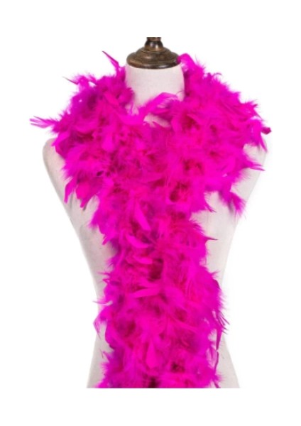 Fuşya Renk Kabarık Tüylü Otriş Boa Gerçek Tüy Dekorasyon modelleri