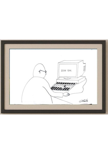 Zhang Jun 35X25CM Orijinal Karikatür Tablo