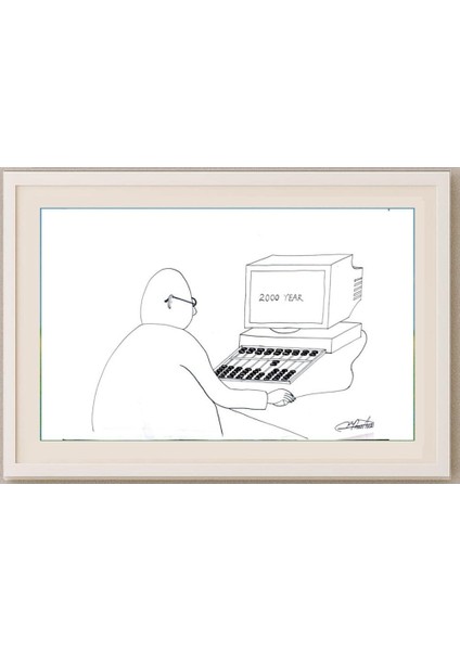 Zhang Jun 35X25CM Orijinal Karikatür Tablo fırsatları