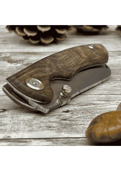 Afrika Sapelli Saplı Kilit Mekanizmalı Isme Özel Yazılı Dövme Çelikten Avcı Kamp Bıçağı - F112 indirimleri