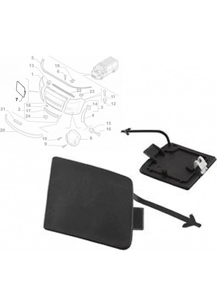 Ducato/boxer/jumper 2006- Ön Tampon Çeki Demir Kapağı Oem No (735423161)