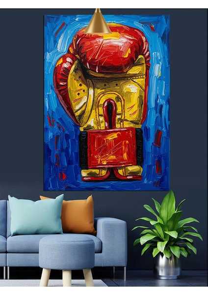 Kırmızı Tek Büyük Boks Eldiveni Dekoratif Kanvas - Mdf Ahşap Tablo modelleri