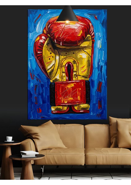 Kırmızı Tek Büyük Boks Eldiveni Dekoratif Kanvas - Mdf Ahşap Tablo fırsatları