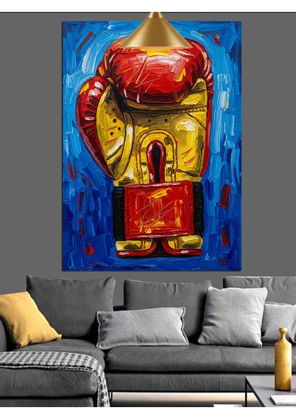 Kırmızı Tek Büyük Boks Eldiveni Dekoratif Kanvas - Mdf Ahşap Tablo indirimleri