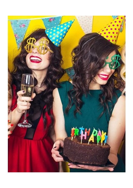 Dolar Şekilli Metalize Parti Gözlüğü 6 Adet indirimleri