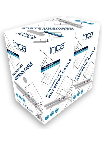 Inca ICAT6-305M 305MT 0.57MM 23AWG Cat6 Kablo Gri