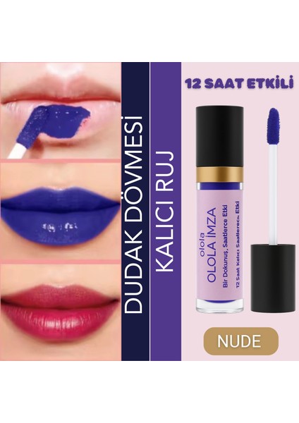 Imza Kalıcı Ruj Dudak Dövmesi Nude