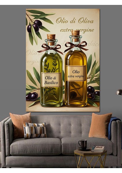 Zeytin Yağı Şişeleri Detay Dekoratif Kanvas - Mdf Ahşap Tablo modelleri